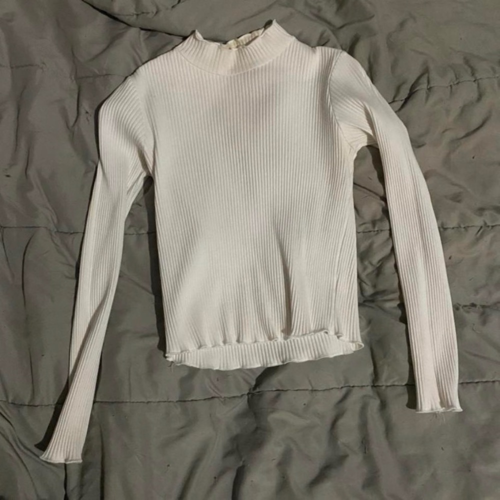 Forever21 White Lettuce Crop Top